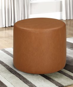 Lifestyle Solutions Gareth Faux Leather Ottoman, 17”H x 19”W x 19”D, Camel 2