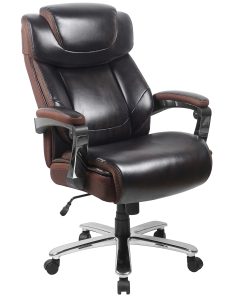 Flash Furniture Hercules Big & Tall Ergonomic LeatherSoft™ Faux Leather Office Chair With Height-Adjustable Headrest, Brown/Gray 2