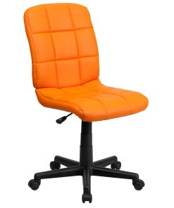 Flash Furniture Quilted Vinyl Mid-Back Swivel Task Chair, Orange/Black 2