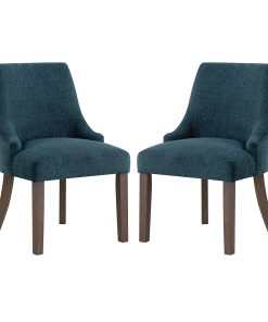 Office Star Leona Fabric Dining Accent Chairs, Blue, Set Of 2 Chairs
