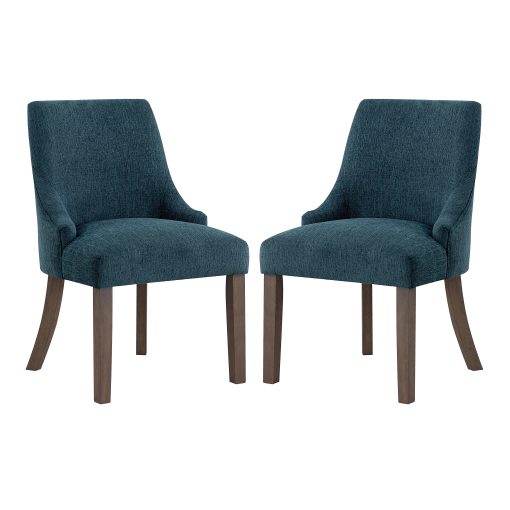 Office Star Leona Fabric Dining Accent Chairs, Blue, Set Of 2 Chairs