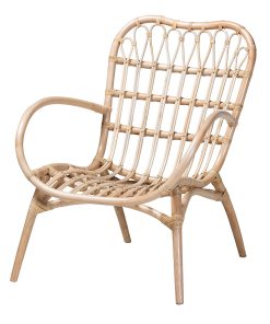 bali & pari Bajo Rattan Arm Accent Chair, Natural Brown