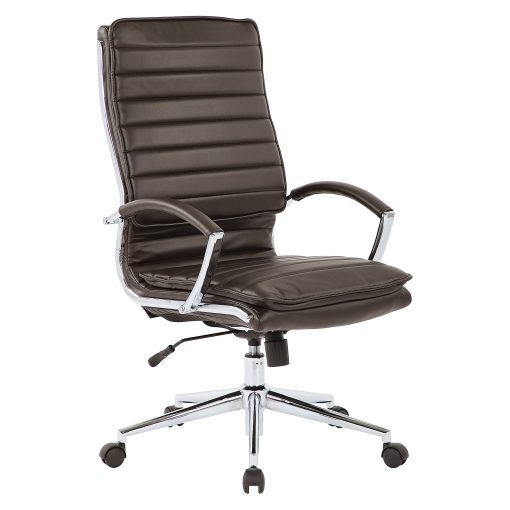 Office Star™ Pro-Line II™ SPX Bonded Leather High-Back Chair, Espresso/Chrome - Image 2