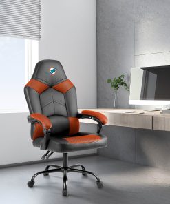 Imperial Adjustable Oversized Vinyl High-Back Office Task Chair, NFL Miami Dolphins, Black/Orange 2