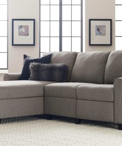 Serta® Copenhagen Reclining Sectional With Storage Chaise, Left, Gray/Espresso