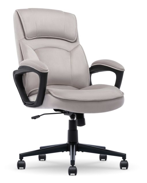 Serta® Comfort Classic Ergonomic Fabric High-Back Executive Office Chair, Taupe