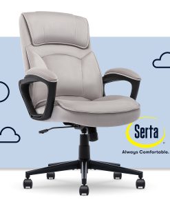Serta® Comfort Classic Ergonomic Fabric High-Back Executive Office Chair, Taupe 2