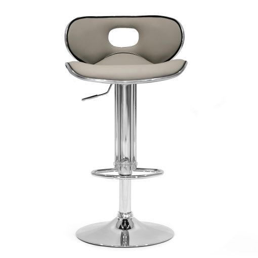 Glamour Home Adria Bar Stools, Ashy/Chrome, Set Of 2 Stools - Image 2