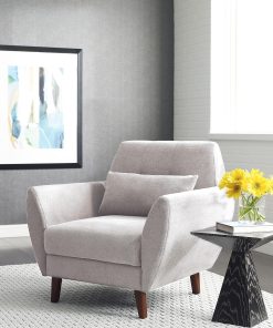 Serta® Artesia Collection Arm Chair, Ivory/Chestnut