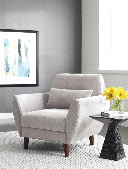 Serta® Artesia Collection Arm Chair, Ivory/Chestnut
