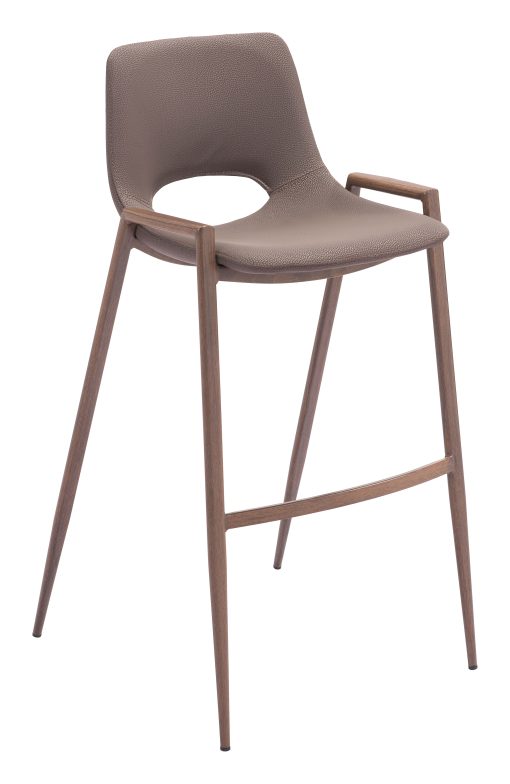 Zuo Desi Barstools, Brown/Walnut, Set Of 2 Barstools