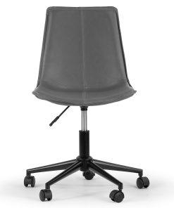 Glamour Home Amery Ergonomic Faux Leather Mid-Back Adjustable Height Swivel Office Task Chair, Gray 2