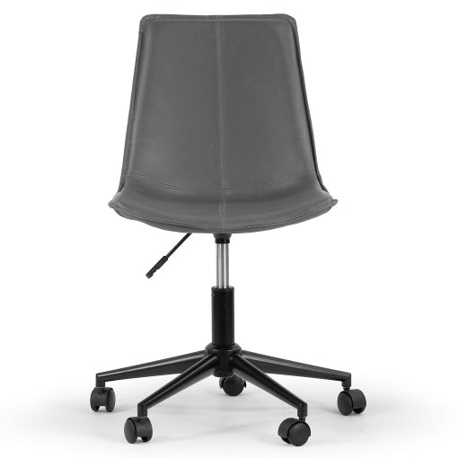 Glamour Home Amery Ergonomic Faux Leather Mid-Back Adjustable Height Swivel Office Task Chair, Gray - Image 2