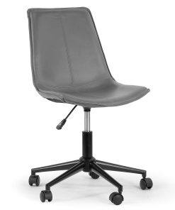 Glamour Home Amery Ergonomic Faux Leather Mid-Back Adjustable Height Swivel Office Task Chair, Gray
