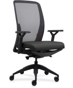 Lorell® Mesh/Fabric High-Back Chair, Black 2