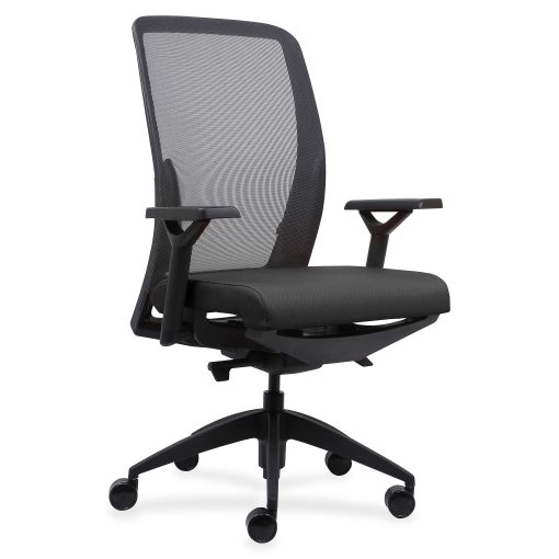 Lorell® Mesh/Fabric High-Back Chair, Black