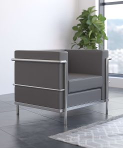 Flash Furniture HERCULES Regal Series Reception Chair, Gray 2