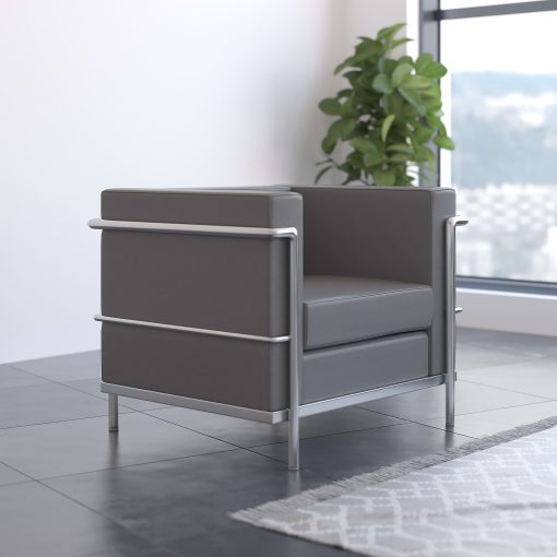 Flash Furniture HERCULES Regal Series Reception Chair, Gray - Image 2