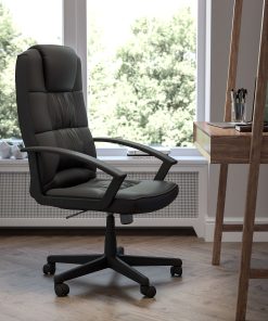 Flash Furniture Flash Fundamentals LeatherSoft™ Faux Leather High-Back Task Chair, Black