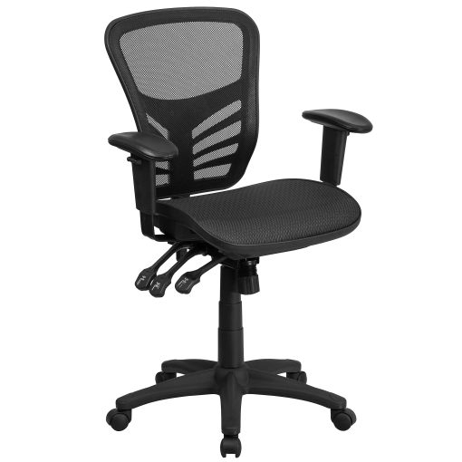 Flash Furniture Ergonomic Mesh Mid-Back Multi-Function Office Chair, Black - Image 2