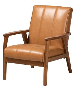 Baxton Studio Nikko Lounge Chair, Tan