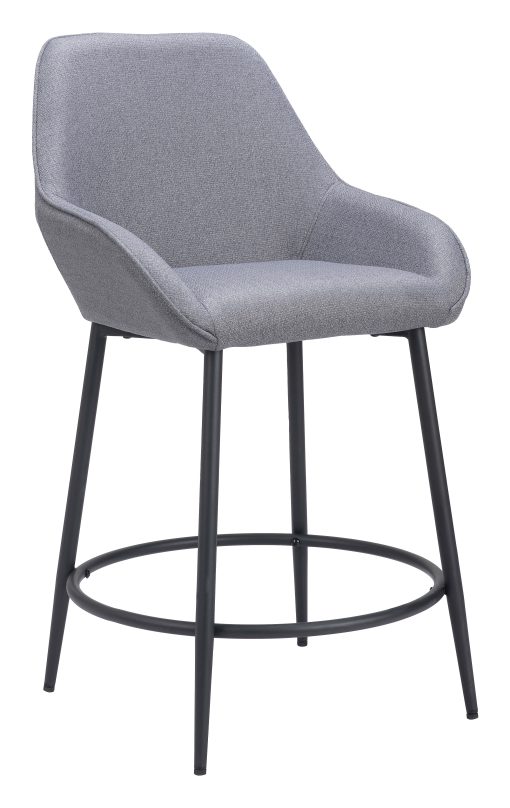 Zuo Villa Counter-Height Stools, Gray, Set Of 2 Stools