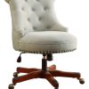 Linon Dallas Fabric Mid-Back Home Office Chair, Natural/Dark Walnut