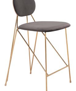 Zuo Georges Counter-Height Stools, Gray/Gold, Set Of 2 Stools 2