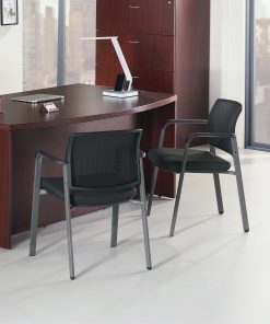 Lorell® Chadwick Bonded Leather Guest Chair, Black 2