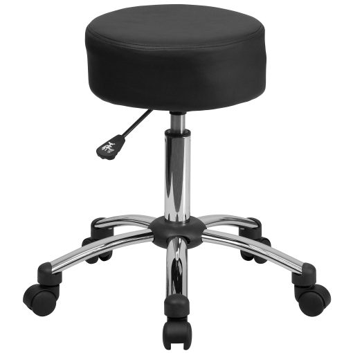 Flash Furniture Medical Ergonomic Stool, Black/Silver - Image 2