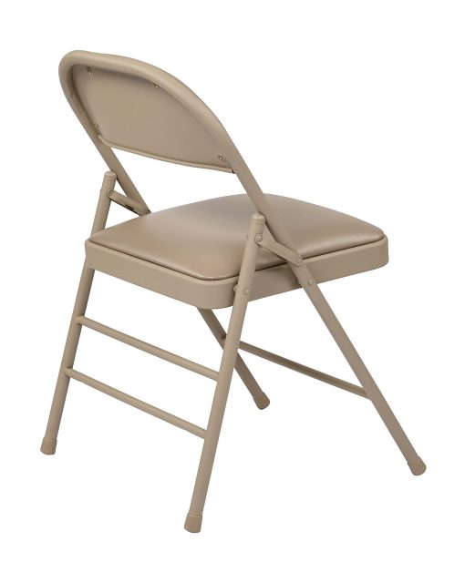 Office Star™ Work Smart® Vinyl Mid-Back Folding Chairs, Tan, Set Of 4 Chairs - Image 2
