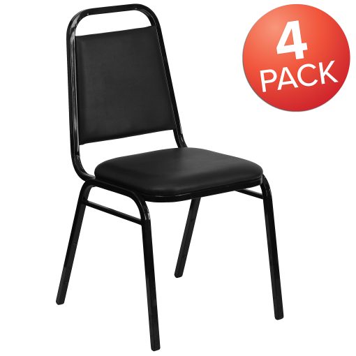 Flash Furniture HERCULES Series Stacking Banquet Chairs, Black, Set Of 4 Chairs - Image 2