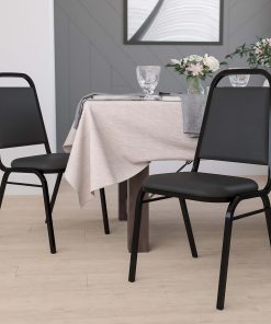 Flash Furniture HERCULES Series Stacking Banquet Chairs, Black, Set Of 4 Chairs