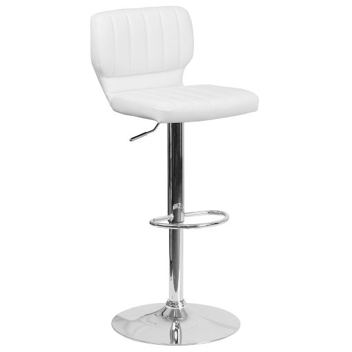 Flash Furniture Contemporary Adjustable Bar Stool, White, CH132330WH - Image 2