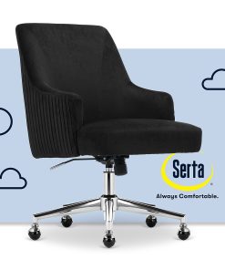Serta® Scarlett Ergonomic Fabric Mid-Back Home Office Chair, Black 2