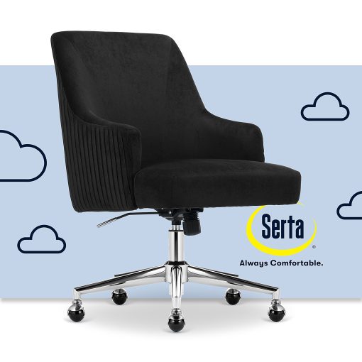 Serta® Scarlett Ergonomic Fabric Mid-Back Home Office Chair, Black - Image 2