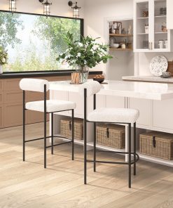 Zuo Livorno Counter-Height Stools, Ivory, Set Of 2 Stools 2