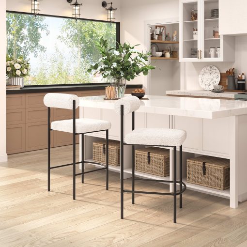 Zuo Livorno Counter-Height Stools, Ivory, Set Of 2 Stools - Image 2