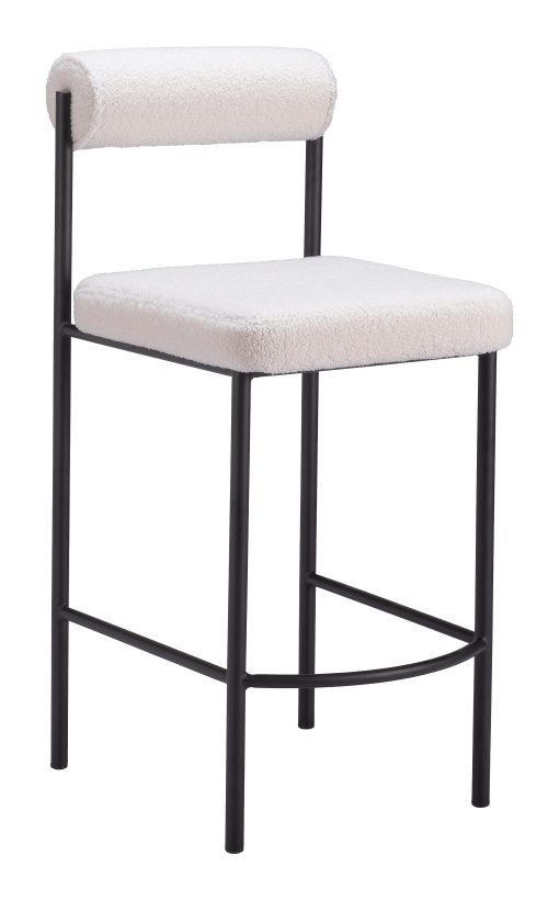 Zuo Livorno Counter-Height Stools, Ivory, Set Of 2 Stools