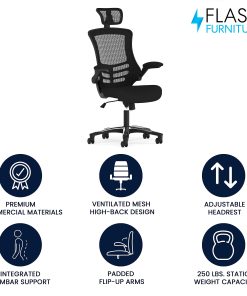 Flash Furniture Ergonomic Mesh High-Back Executive Office Chair, Black, BLX5H 2