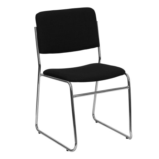 Flash Furniture HERCULES Series High-Density Stacking Chair With Sled Base, Black/Chrome - Image 2