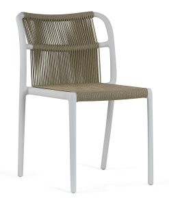 Glamour Home Belden Fabric Dining Accent Chairs, Beige/White, Set Of 2 Chairs 2