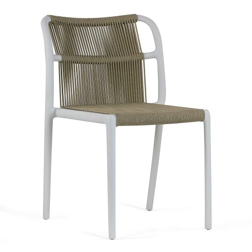 Glamour Home Belden Fabric Dining Accent Chairs, Beige/White, Set Of 2 Chairs - Image 2