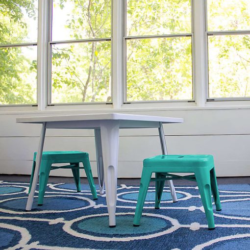 Ace Kid's Metal Stools, Teal, Set Of 2 Stools - Image 2