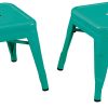 Ace Kid's Metal Stools, Teal, Set Of 2 Stools