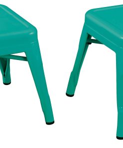 Ace Kid's Metal Stools, Teal, Set Of 2 Stools