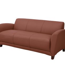 Lorell® Accession Bonded Leather Reception Sofa, Tan