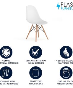 Flash Furniture Elon Series Plastic Chair, White 2