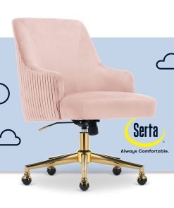 Serta® Scarlett Ergonomic Fabric Mid-Back Home Office Chair, Pink 2