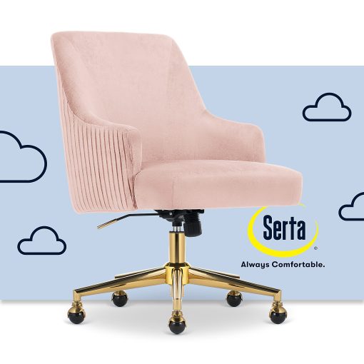 Serta® Scarlett Ergonomic Fabric Mid-Back Home Office Chair, Pink - Image 2